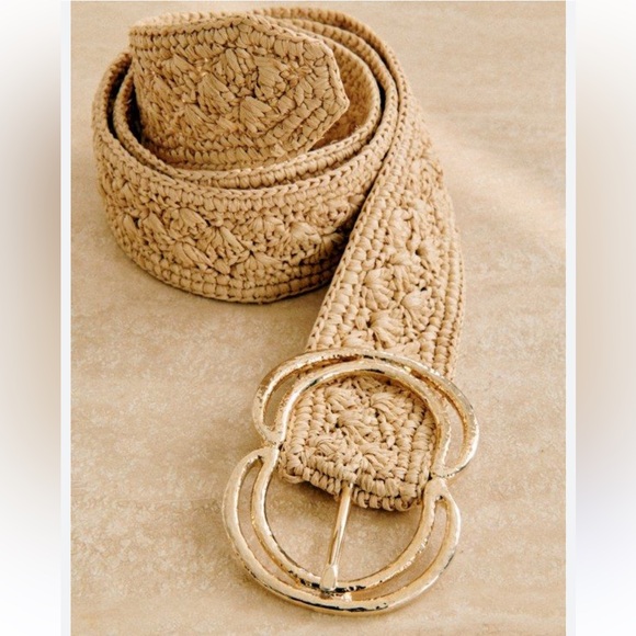 Sezane Selena Belt Natural Raffia No-Hole - Picture 2 of 15